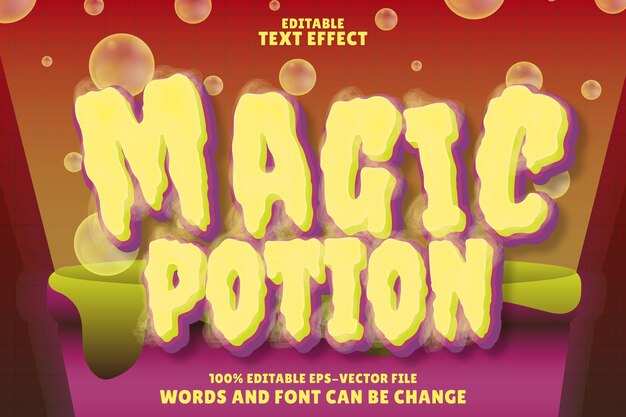 Potion Magique Effet De Texte Modifiable Gaufrer Style Néon