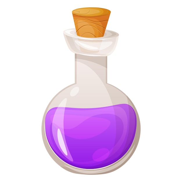 Une Potion Magique De Sorcière Dans Une Bouteille De Verre.