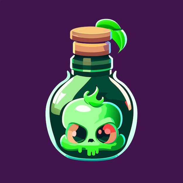 Une potion de zombies illustrée dans le style des dessins animés