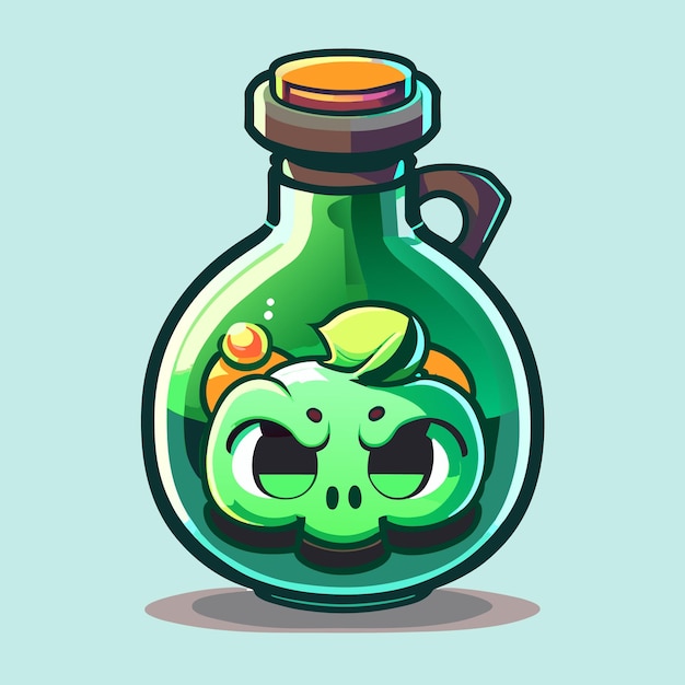 Une potion de zombies illustrée dans le style des dessins animés