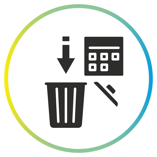 Vecteur la poubelle et l'icône du calendrier le délai d'expiration est écoulé la date d'élimination du produit endommagé