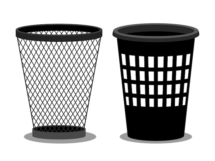 Vecteur poubelles de bureau vides