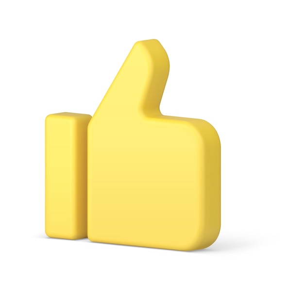 Pouce vers le haut cool jaune solution positive succès confirmation icône 3d isométrique vecteur réaliste