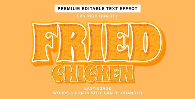 Poulet Frit à Effet De Texte Modifiable