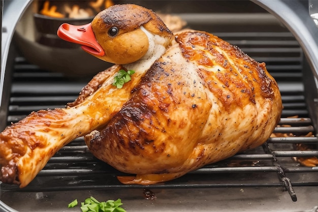 Poulet Rôti Dans Le Four à Bois