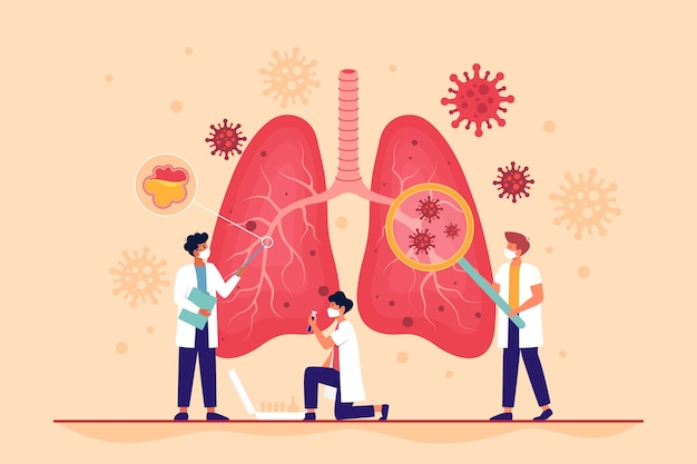 Poumons Affectés Par Le Coronavirus Avec Pneumonie