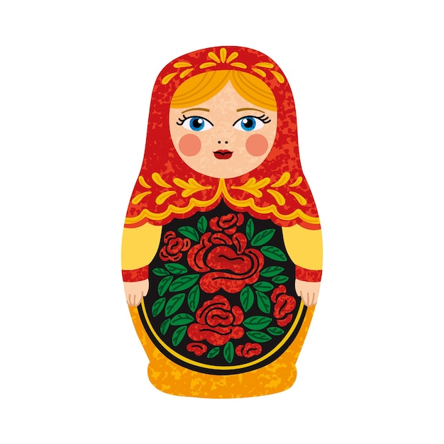 La poupée russe Matryoshka, une illustration colorée