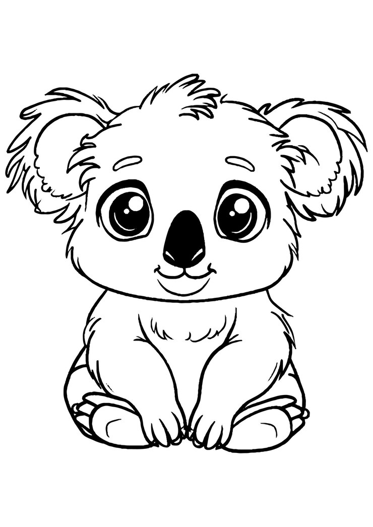 Vecteur pour colorier le koala l'art de la ligne le koala pour colorier