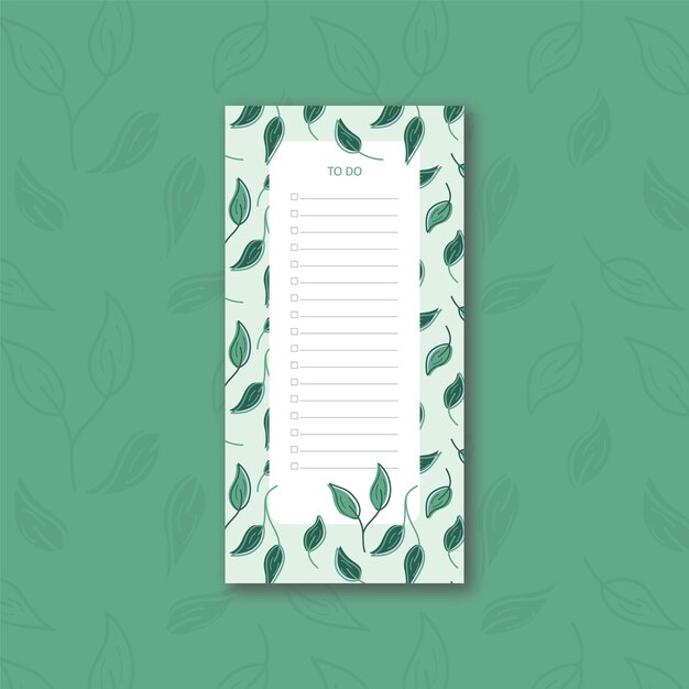 Vecteur pour faire une illustration de modèle de liste avec des feuilles