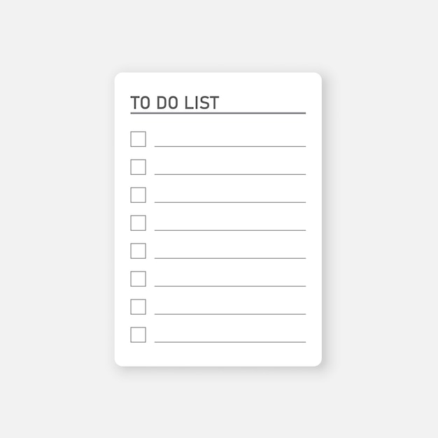Pour faire une liste ou une icône de planification en style plat, feuille de papier avec une illustration vectorielle sur un fond isolé, boîte de contrôle, plan, signe, concept d'entreprise