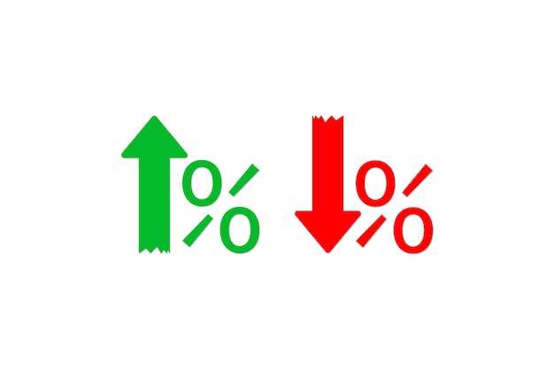 Pourcentage Avec Flèche Haut Et Bas