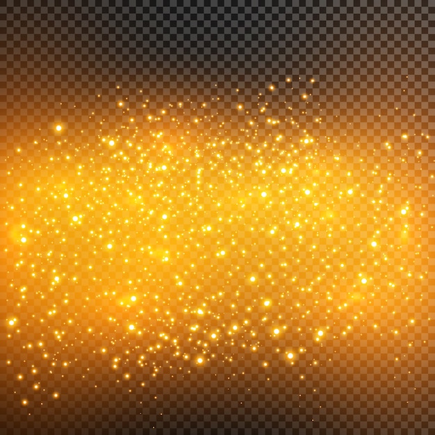 Poussière d'étoile, effet de lumière dorée