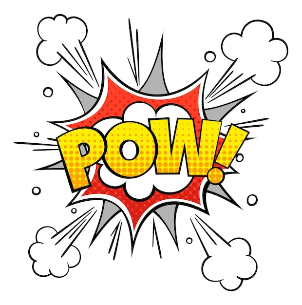 Pow sound Effet de tir ou d'explosion Autocollant de style comique