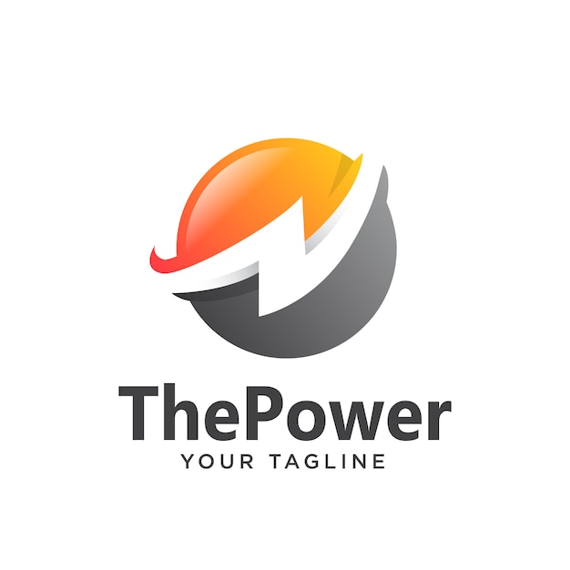 Vecteur power logo gradient simple propre 3d