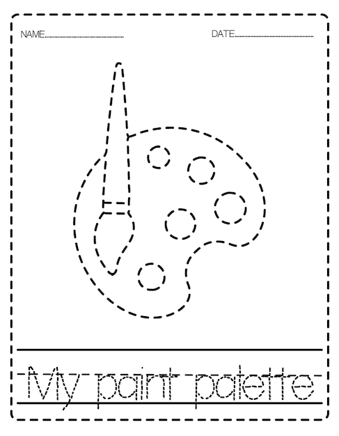 Pratique De L'écriture Manuscrite Avec Papeterie. Retour à L'école. Jeu éducatif, Tracer Et Colorier