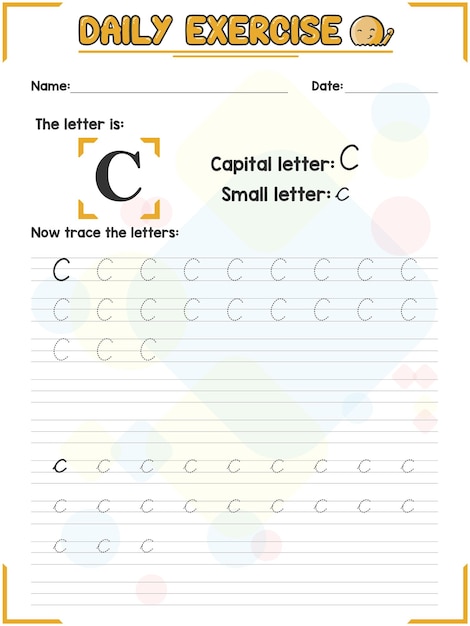 Vecteur pratique de traçage des lettres de l'alphabet cursif et exercice d'écriture manuscrite pour les enfants de l'école maternelle