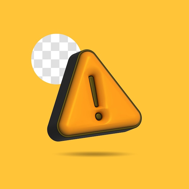 précaution jaune modèle d'icône de mouche 3D conception isolée