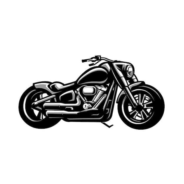 Premium American Big Bike Silhouette Vector American Motorcycle Vector Isolé Sur Fond Blanc