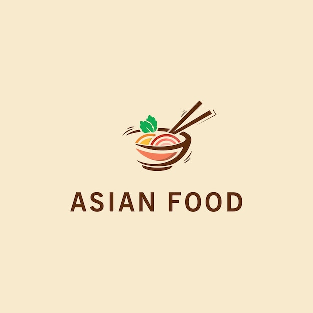 Premium De Logotypes De Cuisine Asiatique Dessinés à La Main