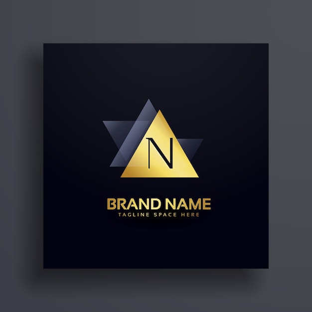 Premiun lettre N logo concept design en or