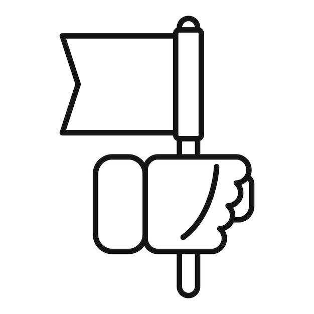 Prenez les compétences d'adaptation le vecteur de contour de l'icône du drapeau Attitude de travail