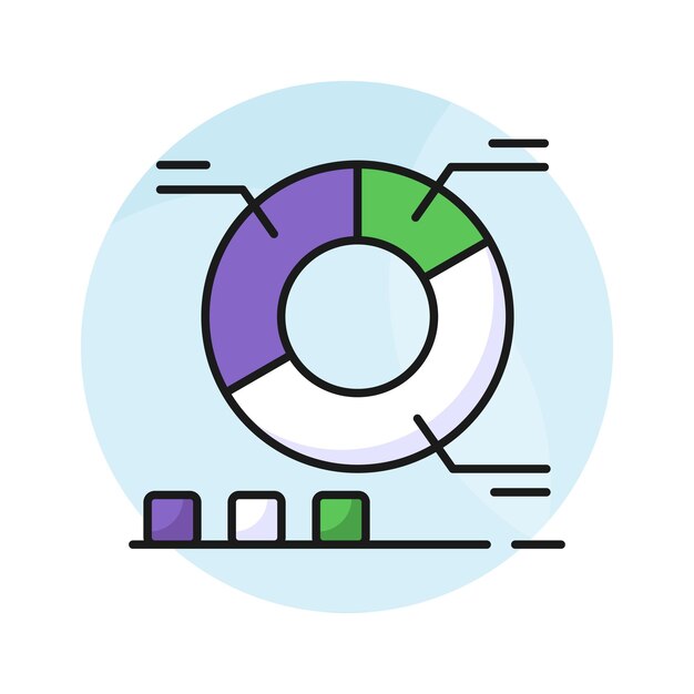 Prenez cette icône soigneusement conçue du vecteur d'analyse d'affaires du graphique en pie