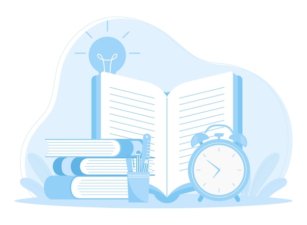 Prenez le temps d'étudier et de lire l'illustration plate du concept à la mode