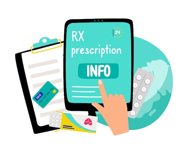 Prescription Rx. Prescription En Ligne Dans Le Monde Entier