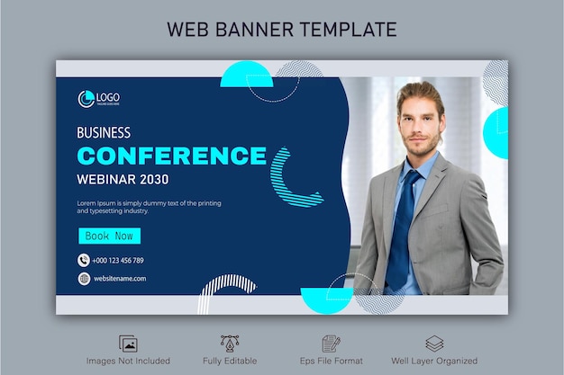 Présentation de la bannière web de l'entreprise créative et page de garde