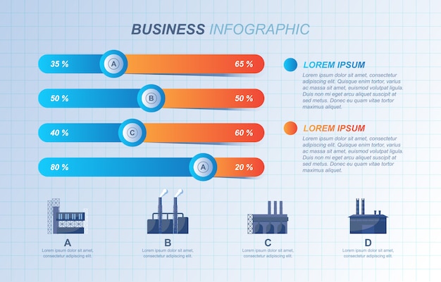 Présentation Diagramme à Barres Diagramme Graphique Usine Financière Entreprise Industrielle Infographie