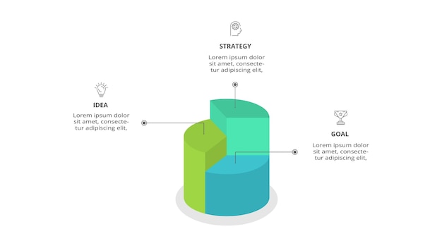 Présentation Du Graphique à Cylindres Diagramme Concept De Chronologie D'entreprise Avec 3 Parties