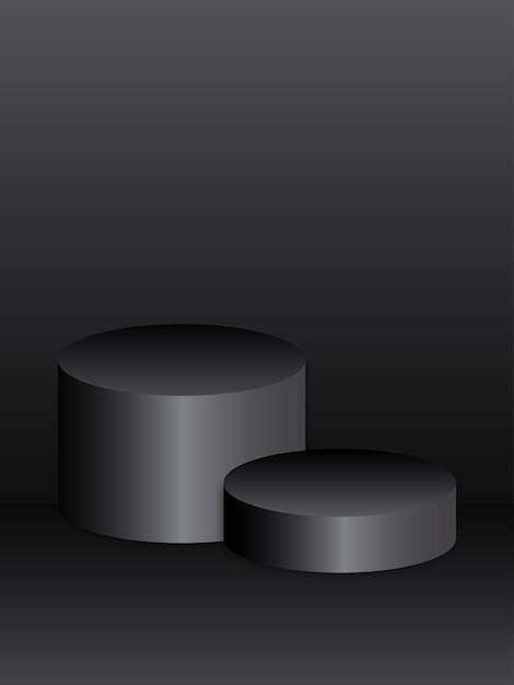 présentation du produit sur le podium noir monochrome illustration vectorielle