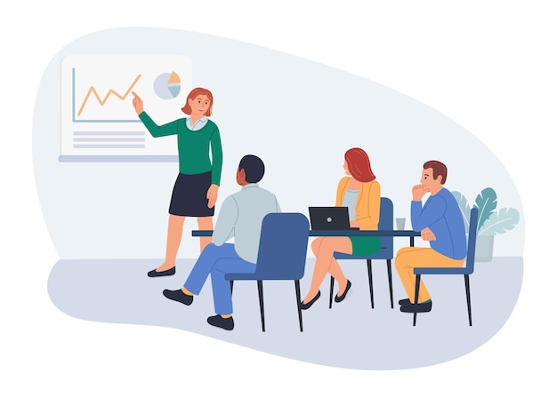 présentation d'entreprise équipe de communication personnes travaillant ensemble