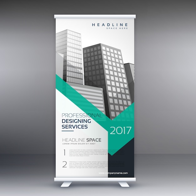 présentation d'entreprise roll up banner standee template design