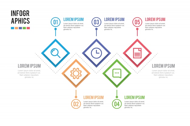 Vecteur présentation infographique en 5 étapes