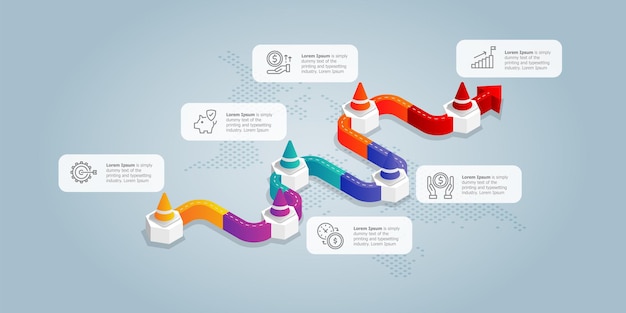 Vecteur présentation infographique isométrique de la route