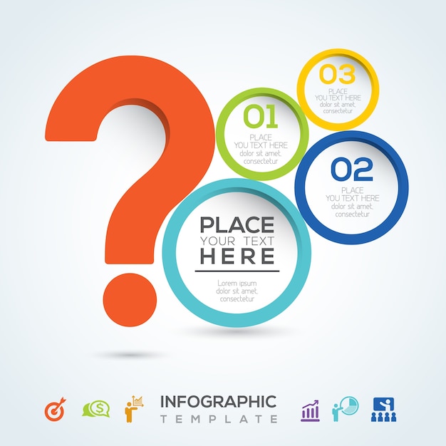 Présentation infographique d'un point d'interrogation