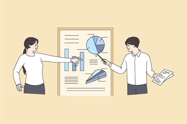 Présentation marketing et concept de travail d'équipe