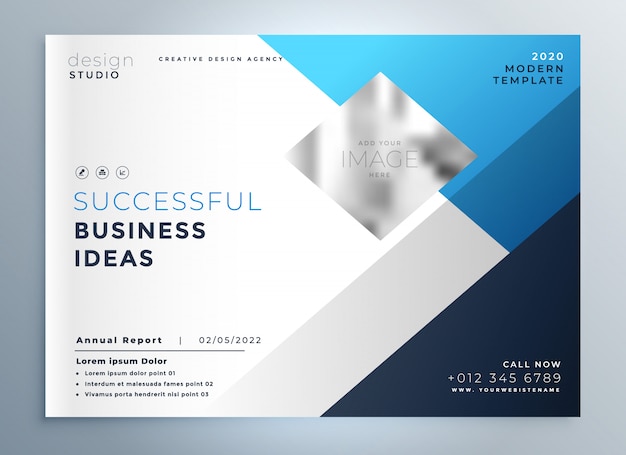 présentation de modèle de flyer brochure entreprise moderne bleu