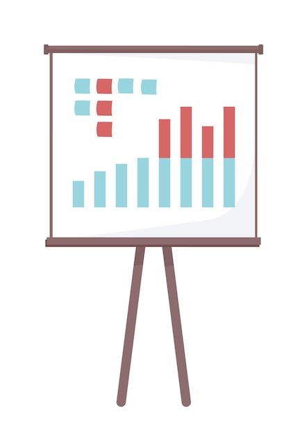 Présentation De L'objet Vectoriel De Couleur Semi-plate D'analyse D'entreprise