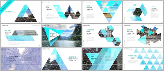 Vecteur les présentations couvrent les modèles de portfolio avec un motif triangulaire