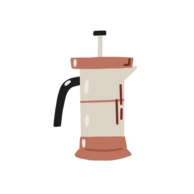 Vecteur presse française pour infuser le café