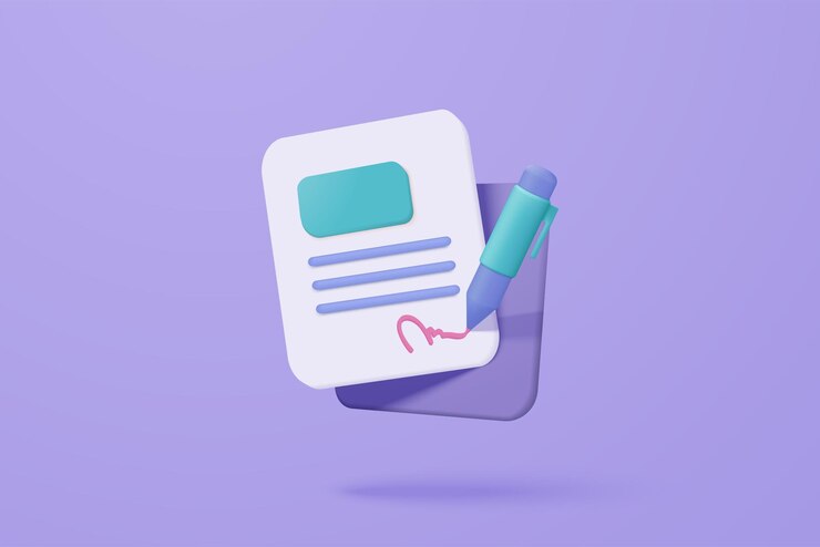 Presse-papiers blanc 3d liste de contrôle des tâches de gestion des tâches avec un stylo travail efficace sur le plan de projet progression rapide niveau supérieur concept affectation et icône de liste de contrôle d'examen rendu 3d vectoriel sur fond violet