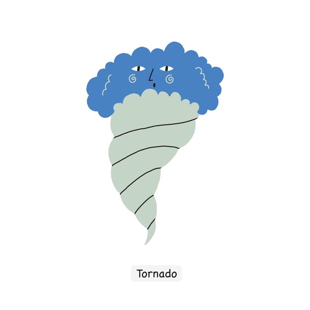 Vecteur prévision météorologique de tornade dessinée à la main