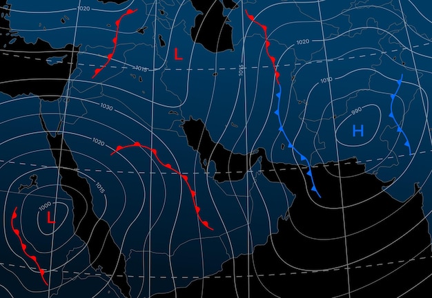 Prévisions Météo Nuit Isobare Carte Du Moyen-orient