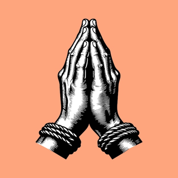 Prier les mains prier et sainte religion et sainte catholique ou chrétienne