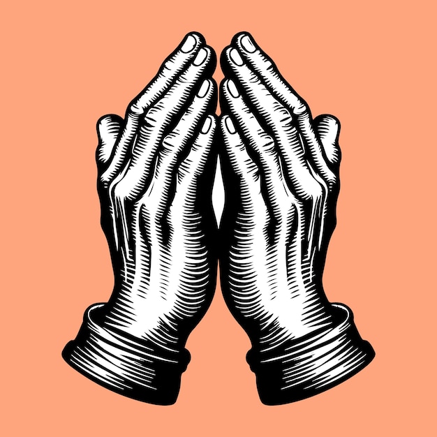 Prier les mains prier et sainte religion et sainte catholique ou chrétienne