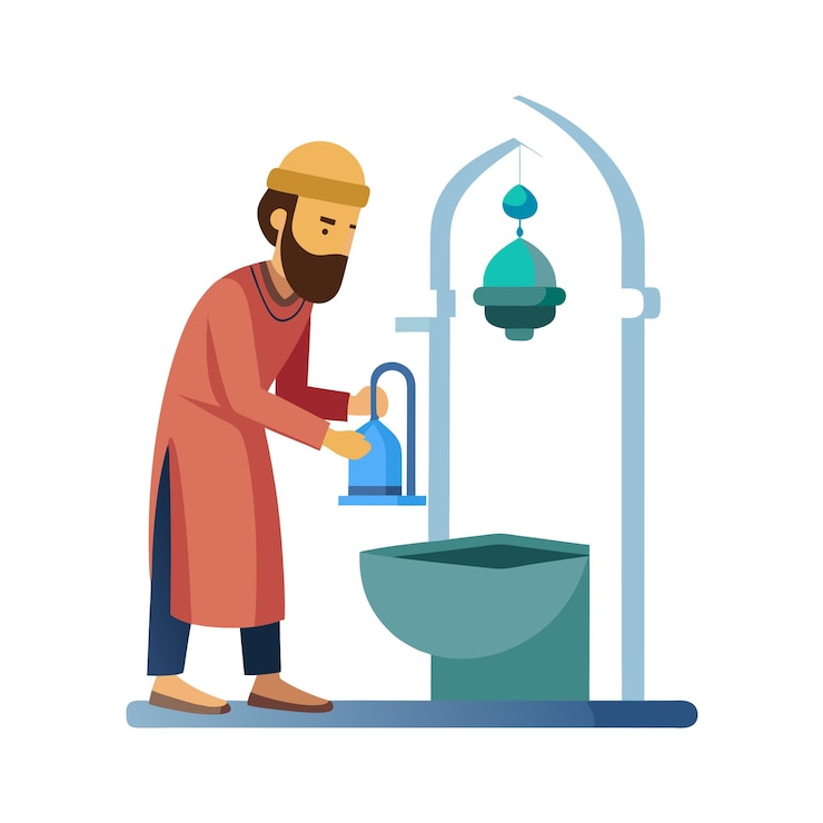 Vecteur la prière musulmane illustration vectorielle islamique