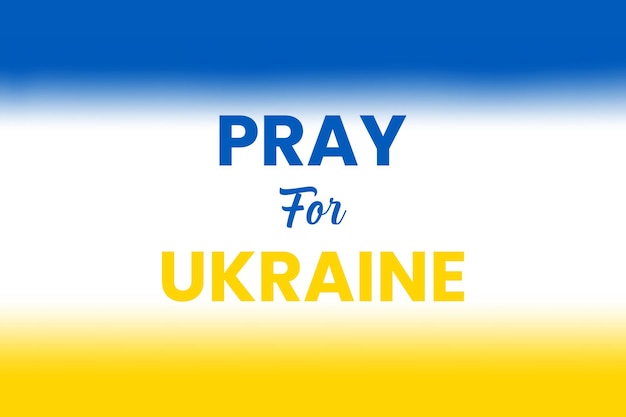 Priez pour la conception de fond de bannière d'affiche de médias sociaux bleu jaune ukraine