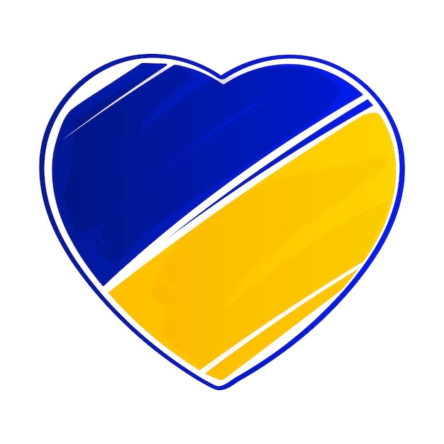 Priez Pour L'ukraine Coeur De L'ukraine Drapeau Illustration Vectorielle Sur Fond Blanc Priez Pour L'ukraine Grunge Sauvez L'ukraine De La Russie